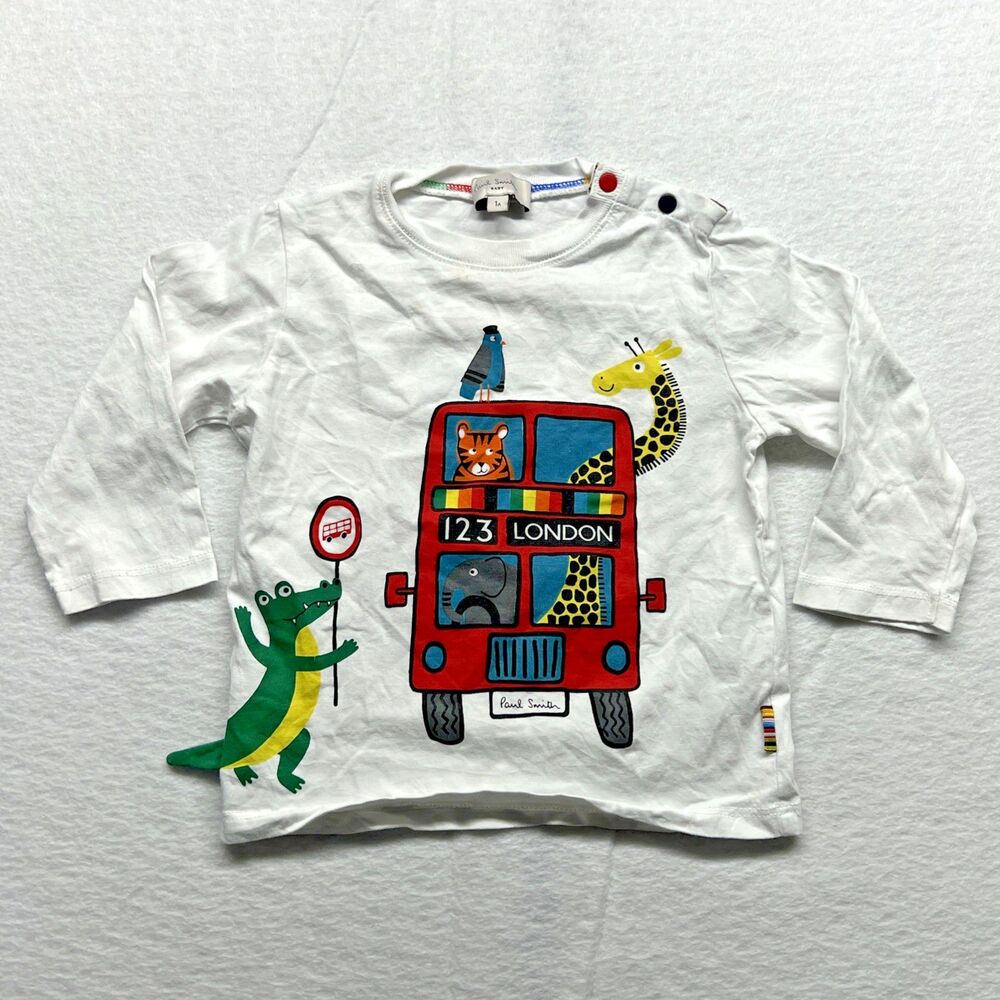 Paul Smith Baby London Bus Animals Long Sleeve T Shirt 1A 12 Months Boys